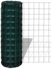 vidaXL Cerca Euro Verde 1000 x 180 cm Ferro revestido de PVC