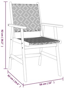 3 pcs conjunto de jantar para jardim madeira de acácia maciça