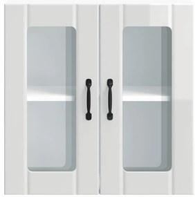 Armário parede de cozinha porta vidro Lucca branco brilhante