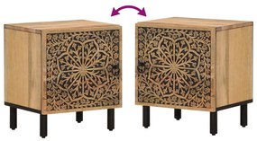 Mesas de cabeceira 2 pcs 40x33x46 cm madeira mangueira maciça