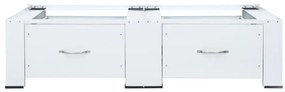 Suporte para máquina de lavar roupa duplo com gavetas branco
