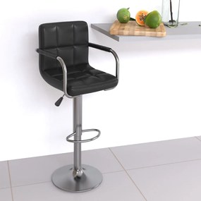 vidaXL Banco de bar couro artificial preto