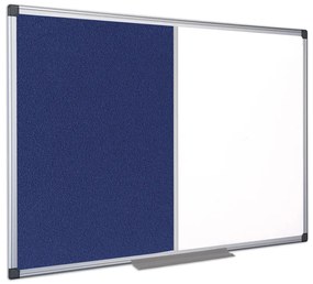Bi Office - Quadro Combinado 60x90cm Feltro Azul / Branco Magnético Moldura Alumínio Maya