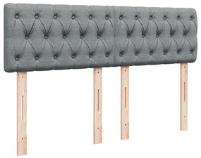 Cama com molas/colchão 160x200 cm tecido cinzento-claro