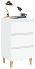 Mesa de Cabeceira Bacco com 3 Gavetas - Branco - Design Nórdico