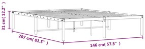 Estrutura de cama 140x200 cm metal branco