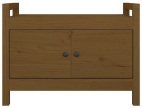 Banco de corredor 80x40x60 cm pinho maciço castanho mel