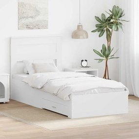 vidaXL Estrutura da Cama Branco 100 x 200 cm Madeira processada