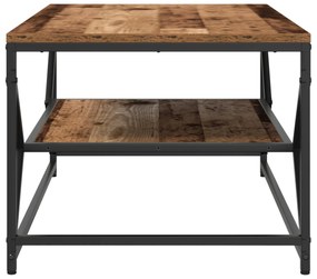 Mesa de Centro vidaXL com Prateleira em Madeira Antiga 90x50x40 cm em