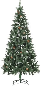 Árvore Natal artificial pré-iluminada c/ bolas e pinhas 210 cm