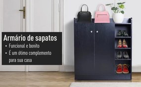 Aparador Snow de 83 cm - Preto - Design Escandinavo