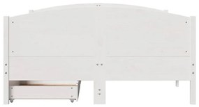 Cama sem colchão 120x190 cm madeira de pinho maciça branco