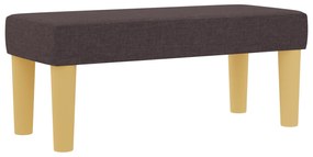 Cama Box Spring com Colchão &amp; Banco Castanho Escuro 80x200 cm Tecido