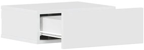 Mesas de cabeceira suspensas 2 pcs 40x30x15 cm branco brilhante