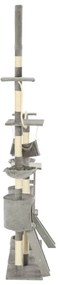 Árvore p/ gatos c/ postes arranhadores sisal 230-250cm cinzento