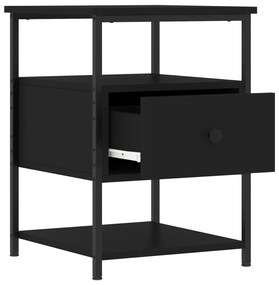 Mesas de cabeceira 2pcs 40x42x56 cm derivados de madeira preto