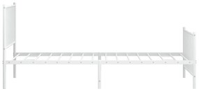 Estrutura de cama com cabeceira e pés 100x200 cm metal branco