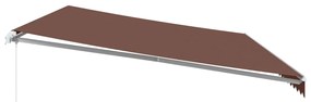 Toldo retrátil manual 600x350 cm castanho