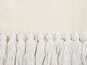 Decoração de parede em algodão branco com borlas THUL Beliani