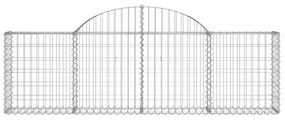 Cestos gabião arqueados 9 pcs 200x30x60/80 cm ferro galvanizado