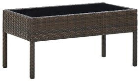 Mesa de jardim 75x40x37 vime PE castanho