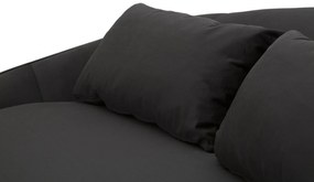 SOFÁ DE 3 LUGARES OSLO COM ALMOFADAS PRETO 185X84X68 CM