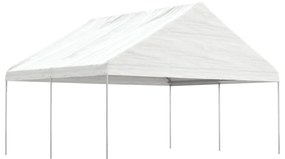 Gazebo com telhado 4,46x5,88x3,75 m polietileno branco