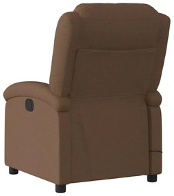 Poltrona de massagens reclinável elétrica tecido castanho