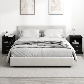 Mesas de cabeceira 2 pcs 43x36x60 cm preto