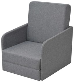 243648 vidaXL Poltrona convertível tecido cinzento-claro