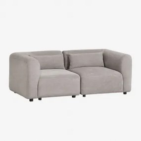 Fogler Sofá Modular De 2 Peças Bombazina Cinzento Toupeira Claro - Sklum