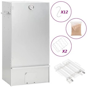 vidaXL Defumador p/ churrasqueira c/ gerador fumo frio aço galvanizado