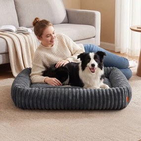 Cama ortopédica grande para cães, 106 x 75 x 20 cm cinzento-chumbo