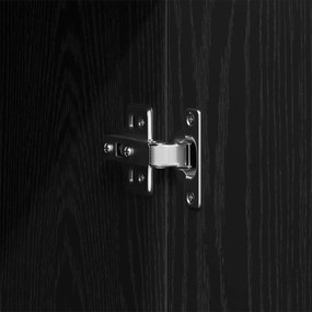 Guarda-roupa vidaXL Preto Carvalho 80x52x180 cm Madeira de engenharia