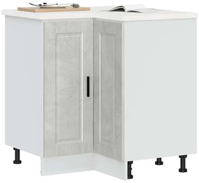 Armário base canto cozinha Porto madeira cinzento cimento