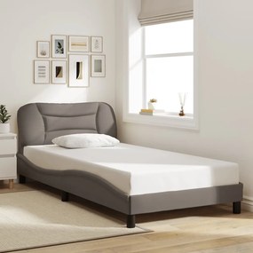 Estrutura cama sem colchão 100x200 cm tecido cinza-acastanhado