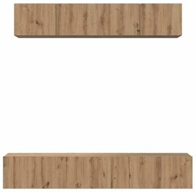 Conjunto de móvel de TV 5 pcs carvalho artisiano Médio