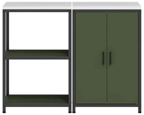 Conjunto de Armazenamento de Cozinha 2 pcs Verde Oliva