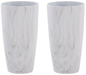 Conjunto de 2 vasos para plantas efeito de mármore ⌀ 32 cm LIMENARI Beliani