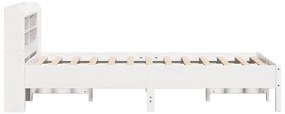Cama sem colchão 100x200 cm madeira de pinho maciça branco