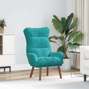 Poltrona Relaxante de Veludo Turquesa
