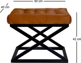 Pouffe Capraz – Preto Terracota – 50x42x40 cm