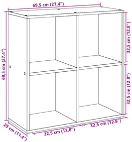 Estante divisória 69,5x29x69,5 cm derivados de madeira branco