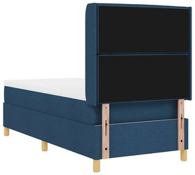Cama Box Spring vidaXL com Colchão e LED Azul 90x200 cm em Tecido