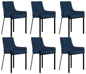 vidaXL Cadeiras de jantar 6 pcs tecido azul