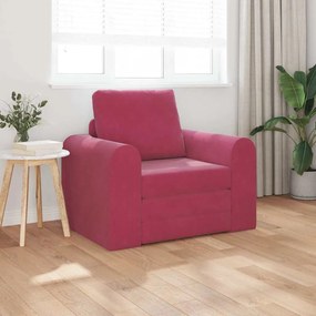 vidaXL Sofá-Cama Vinho Vermelho 98 x 71 x 83 cm Veludo