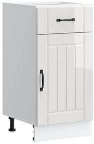 vidaXL Armário de cozinha baixo Lucca deriv. madeira branco brilhante