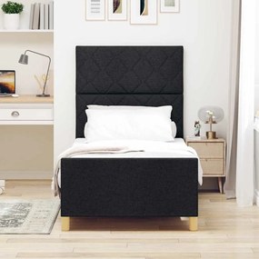 Estrutura de Cama Preta 90x190 cm Tecido