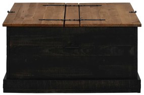 Caixa de arrumação HALDEN 91x91x47 cm pinho maciço preto