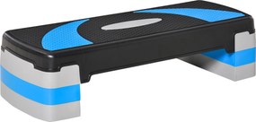 Step para Exercício Aeróbico Plataforma Step com Altura Ajustável em 3 Níveis com Carga Máxima 150kg para Exercício em Academia Casa 80x31x10-20cm Azu
